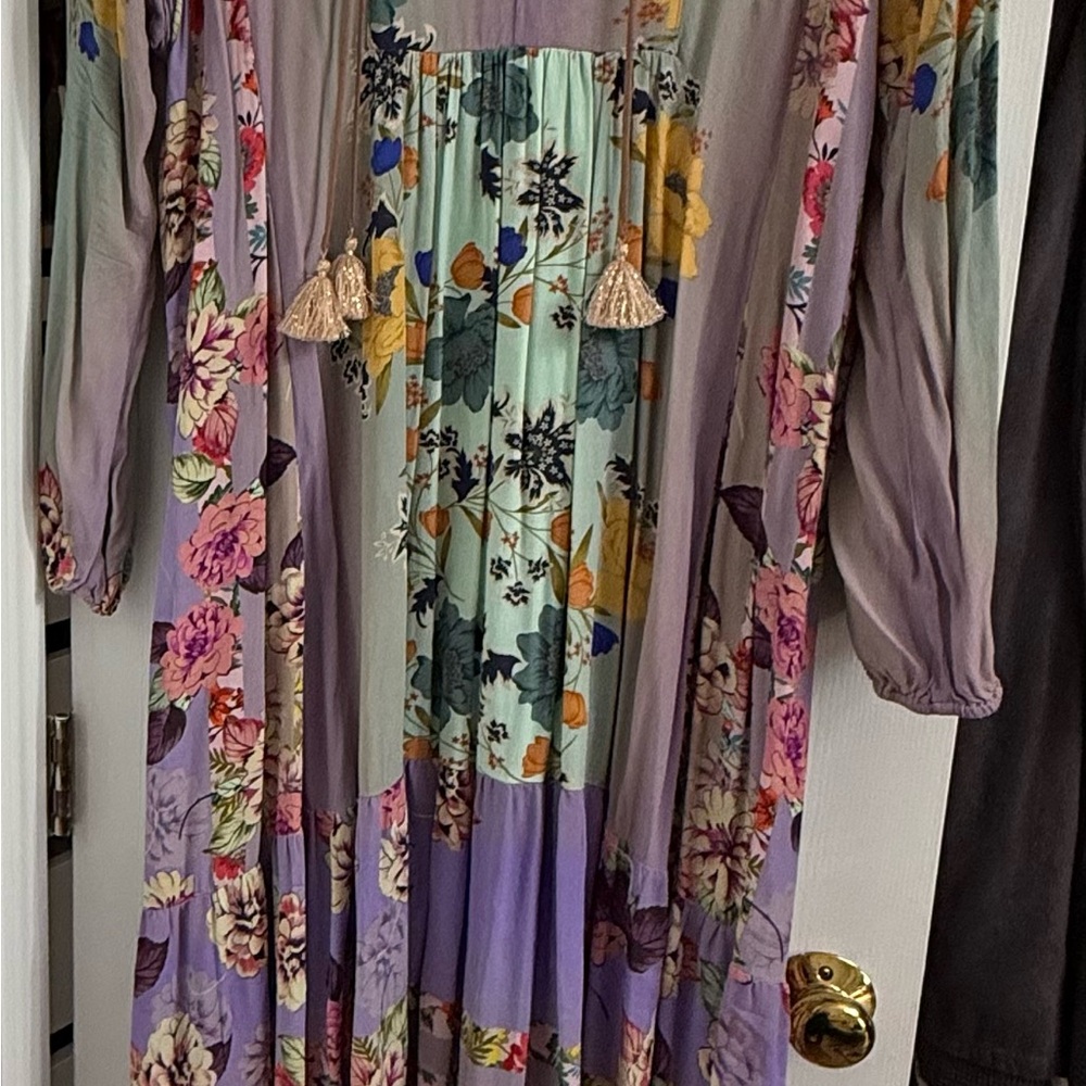 Johnny Was Floral Dress with Blue and Green Accents - Picture 2 of 4
